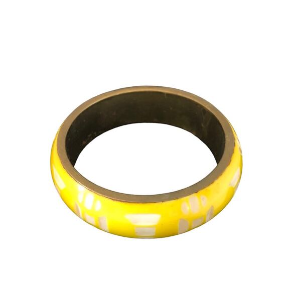 Bohemian Three Yellow White, Brown Black, Brown Bangle Bracelets - Picture 15 of 16